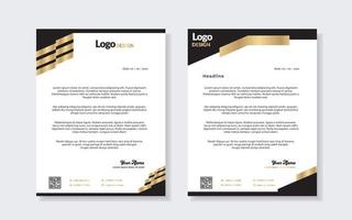 plantilla de diseño de membrete dorado de lujo moderno para papelería para formato editable de empresa comercial vector