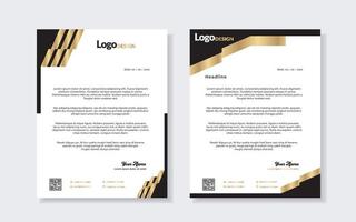 plantilla de diseño de membrete dorado de lujo moderno para papelería para formato editable de empresa comercial vector