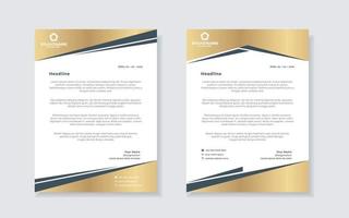 gold luxury letterhead design template for company stationery design vector