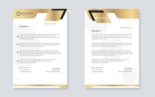 plantilla de diseño de membrete de lujo dorado para diseño de papelería de empresa vector