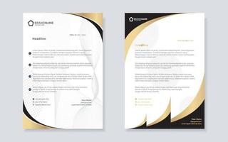 gold luxury letterhead design template for company stationery design vector
