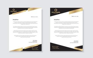 gold luxury letterhead design template for company stationery design vector