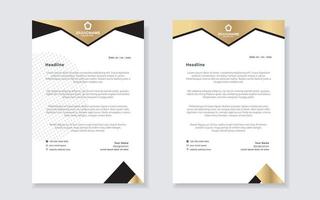 gold luxury letterhead design template for company stationery design vector