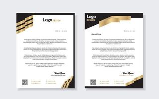 gold luxury letterhead design template for company stationery design vector