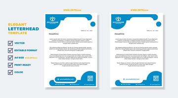 modern elegant of letterhead template for stationary design for business corporation with blue color editable format vector