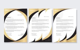 gold luxury letterhead design template for company stationery design