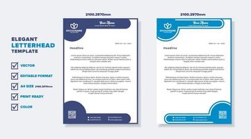 modern elegant of letterhead template for stationary design for business corporation with blue color editable format vector