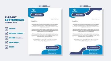 modern elegant of letterhead template for stationary design for business corporation with blue color editable format vector