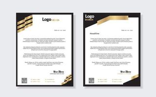 gold luxury letterhead design template for company stationery design vector