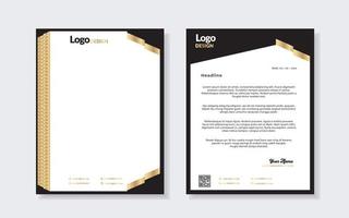 plantilla de diseño de membrete dorado de lujo moderno para papelería para formato editable de empresa comercial vector