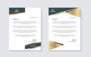 gold luxury letterhead design template for company stationery design vector