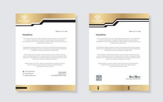 gold luxury letterhead design template for company stationery design vector