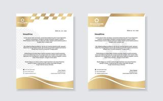 gold luxury letterhead design template for company stationery design vector