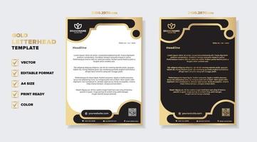 gold luxury letterhead design template for company stationery design