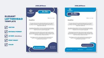 modern elegant of letterhead template for stationary design for business corporation with blue color editable format vector