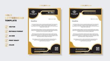 luxury golden letterhead design template for stationary for business corporation editable format vector