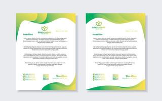 modern elegant of letterhead template for stationary design for business corporation with yellow and green color editable format vector