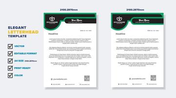 modern elegant of letterhead template for stationary design for business corporation with green and blue color editable format vector