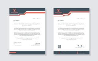 letterhead template for stationary design for business corporation with red and blue color editable format vector