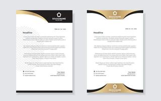 gold luxury letterhead design template for company stationery design vector