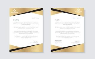 gold luxury letterhead design template for company stationery design vector