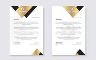 gold luxury letterhead design template for company stationery design vector