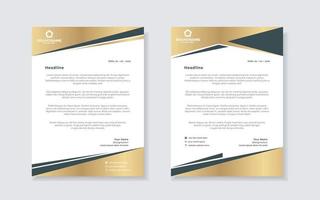 gold luxury letterhead design template for company stationery design vector