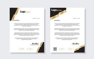 gold luxury letterhead design template for company stationery design vector