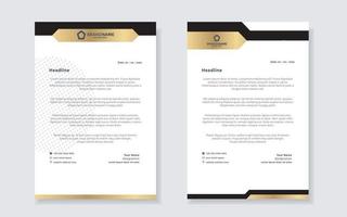 gold luxury letterhead design template for company stationery design vector