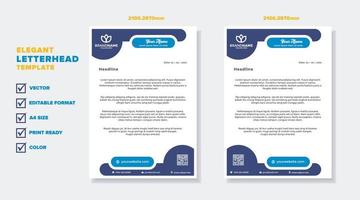 modern elegant of letterhead template for stationary design for business corporation with blue color editable format vector