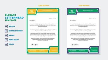 modern elegant of letterhead template for stationary design for business corporation with yellow and green color editable format vector