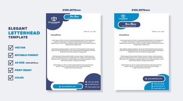 modern elegant of letterhead template for stationary design for business corporation with blue color editable format vector