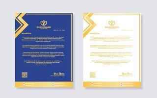 luxury golden letterhead design template for stationary for business corporation editable format vector