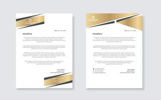 gold luxury letterhead design template for company stationery design vector