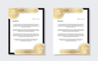 gold luxury letterhead design template for company stationery design vector