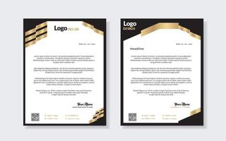 gold luxury letterhead design template for company stationery design vector