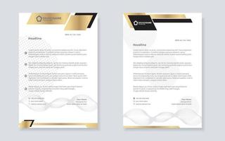 gold luxury letterhead design template for company stationery design vector