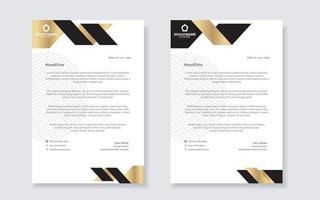 gold luxury letterhead design template for company stationery design vector