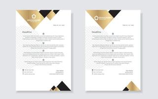 gold luxury letterhead design template for company stationery design vector