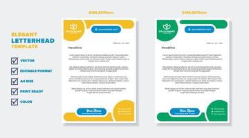 modern elegant of letterhead template for stationary design for business corporation with yellow and green color editable format vector