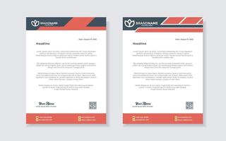 letterhead template for stationary design for business corporation with red and blue color editable format vector