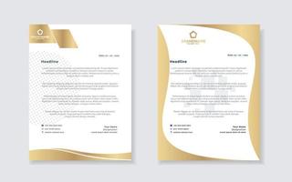 gold luxury letterhead design template for company stationery design vector