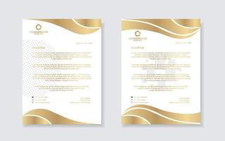 gold luxury letterhead design template for company stationery design vector