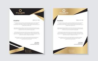 gold luxury letterhead design template for company stationery design vector