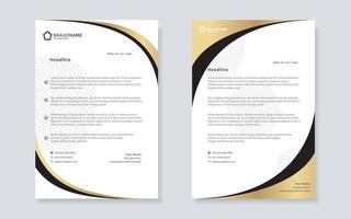 gold luxury letterhead design template for company stationery design vector