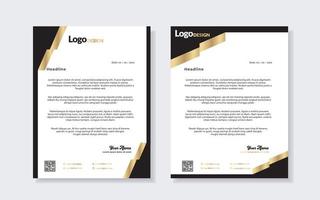 gold luxury letterhead design template for company stationery design vector