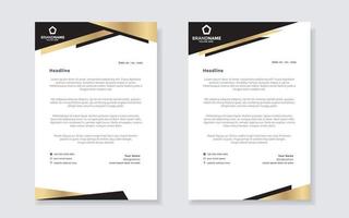 gold luxury letterhead design template for company stationery design vector