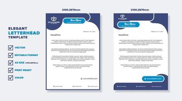 modern elegant of letterhead template for stationary design for business corporation with blue color editable format vector