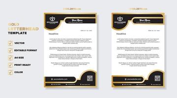 luxury golden letterhead design template for stationary for business corporation editable format vector