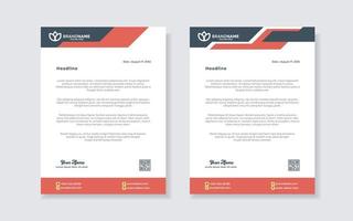 letterhead template for stationary design for business corporation with red and blue color editable format vector